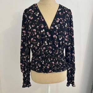 WAYF Where Are You From Floral Long Sleeve Floral Top Blouse